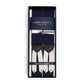Dark Blue Button Suspenders "Rigid Plain"