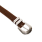 Silver Ostrich x MJ: Western Belt "Deco" in Dark Brown Suede - handmade