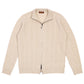 "Cable" Zip-Up Cardigan Made of Merino Wool and Cashmere - 3-Ply Cashmere Blend
