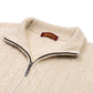 "Cable" Zip-Up Cardigan Made of Merino Wool and Cashmere - 3-Ply Cashmere Blend