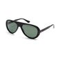 Sunglasses "MOTO AVIATORS Black" with Green Lenses - Handcrafted