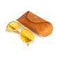 Sunglasses "MOTO AVIATORS Desert" with Yellow Lenses - Handcrafted