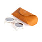 Sunglasses "Heron Glacier" Off-White - Silver Mirror Lenses