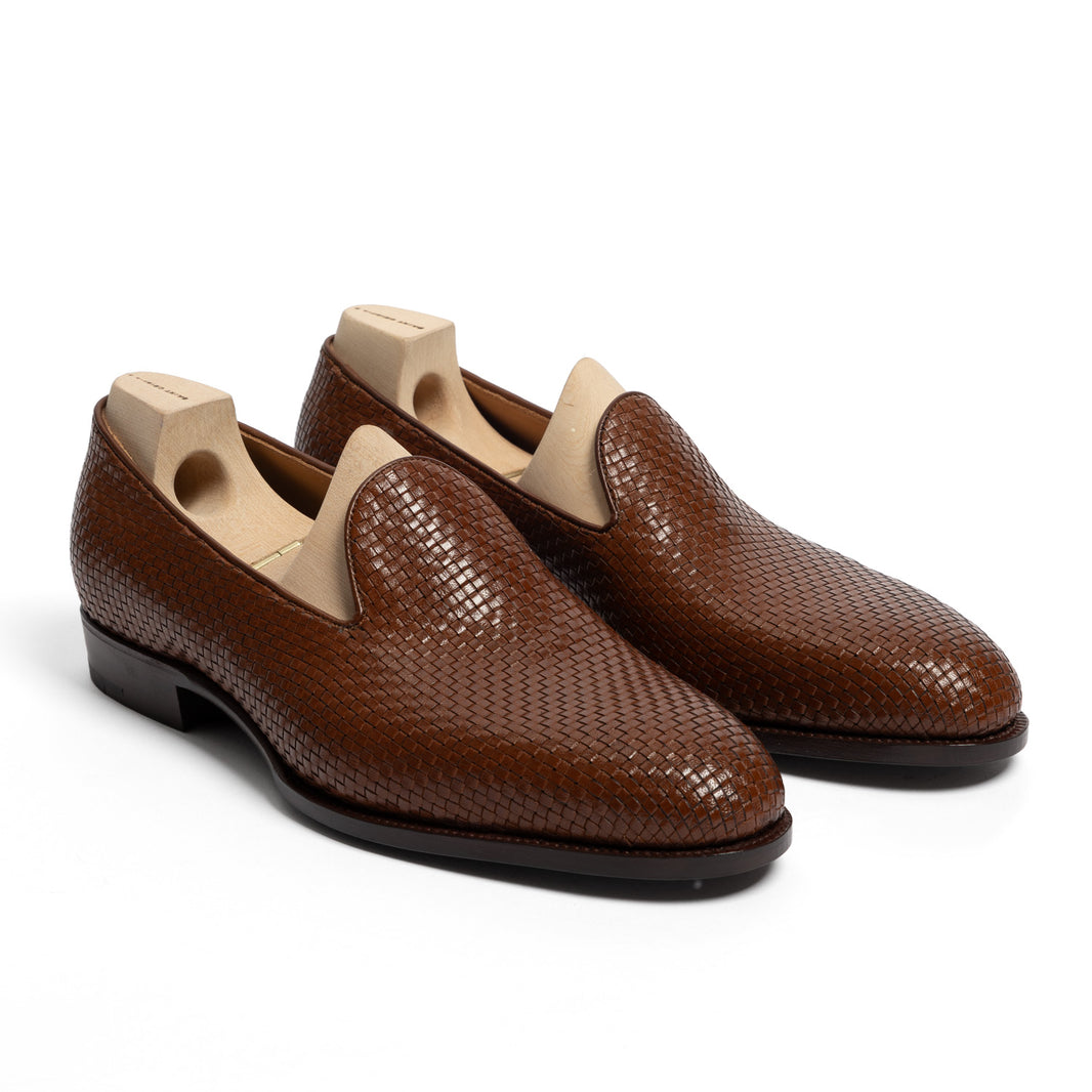 Men\'s Saint Crispin\'s Tan Leather Loafers & Slip-Ons 9.5 Quiet Luxury Plain Loafer in mid brown Crust calf leather – Saint Crispin main image 3