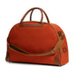 Travel Bag "Banana Bag" made of Cotton Canvas and Saddle Leather - handmade