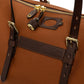 Travel Bag "Happy Weekend" made of Cotton Canvas and Saddle Leather - handmade