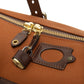 Travel Bag "Happy Weekend" made of Cotton Canvas and Saddle Leather - handmade