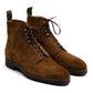 Boot "Full-Derby" made of Tobacco Brown Suede - purely handmade