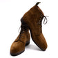 Boot "Full-Derby" made of Tobacco Brown Suede - purely handmade