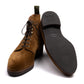 Boot "Full-Derby" made of Tobacco Brown Suede - purely handmade