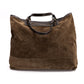 Bag "New Travel Tote" made of Suede and Saddle Leather - Handcrafted