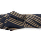 Dark blue striped umbrella with handle made of walnut