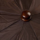 Brown telescopic umbrella with wooden handle