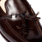 Tassel loafer made of dark brown calfskin - hand-colored