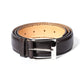 Dark brown calfskin belt - hand-colored
