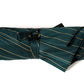 Dark green striped umbrella "Traveler" with bamboo handle