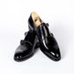 Black Double Monk made of calfskin