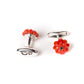Cufflinks "Coral Flower Diamond" made of sterling silver - purely handcrafted
