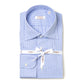 Blue Plaid Shirt "PinPoint" with Sports Cuff - handcrafted