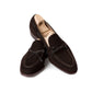 Loop loafer "Croc-Tassel" made of brown suede "Hunting" - purely handcrafted