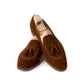 Tassel loafer "Short Vamp" made of cognac-colored suede - purely handcrafted