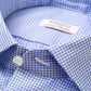 Blue Plaid Shirt "PinPoint" with Sports Cuff - handcrafted