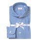 Blue Striped Shirt "Super Pop" with Barrel Cuff - handmade
