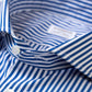 Blue Striped Shirt "Super Pop" with Barrel Cuff - handmade