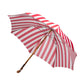 Striped sun umbrella "Picknick" with handle made of chestnut root