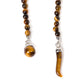 Lapel Chain "Tiger's Eye Ball" made of sterling silver - purely handcrafted