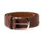 Belt in medium brown "Niloticus" made of crocodile leather - handcrafted