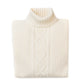 Natural white turtleneck sweater "Alain Aran-Cable" made of 6 ply lambswool