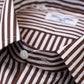 Brown striped shirt in made of pure cotton 170's by Alumo - Collo Max