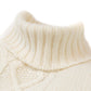 Natural white turtleneck sweater "Alain Aran-Cable" made of 6 ply lambswool