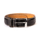 Belt made of dark brown "Belly" crocodile leather - purely handcrafted
