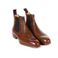 Boot "Chelsea" made of Cognac Brown Calfskin "Russian Calf" - purely handmade