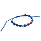 Bracelet "Blue Love" with blue stones and button in sterling silver - handmade