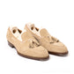 Loafer "Split Toe Tassel" made of Sand Colored Suede - purely handmade