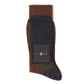 Flannel gray and rust patterned merino wool "Pied de Poule" knee sock