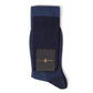 Dark blue and ink blue patterned merino wool knee sock "Pied de Poule