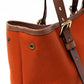 Cotton canvas and saddle leather bag "New Office Tote" - Handmade