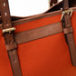 Cotton canvas and saddle leather bag "New Office Tote" - Handmade